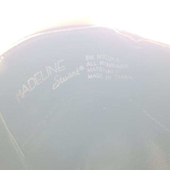 Madeline Stuart black suede heels ankle booties rhinestone strap women's size 8 - Picture 9 of 9